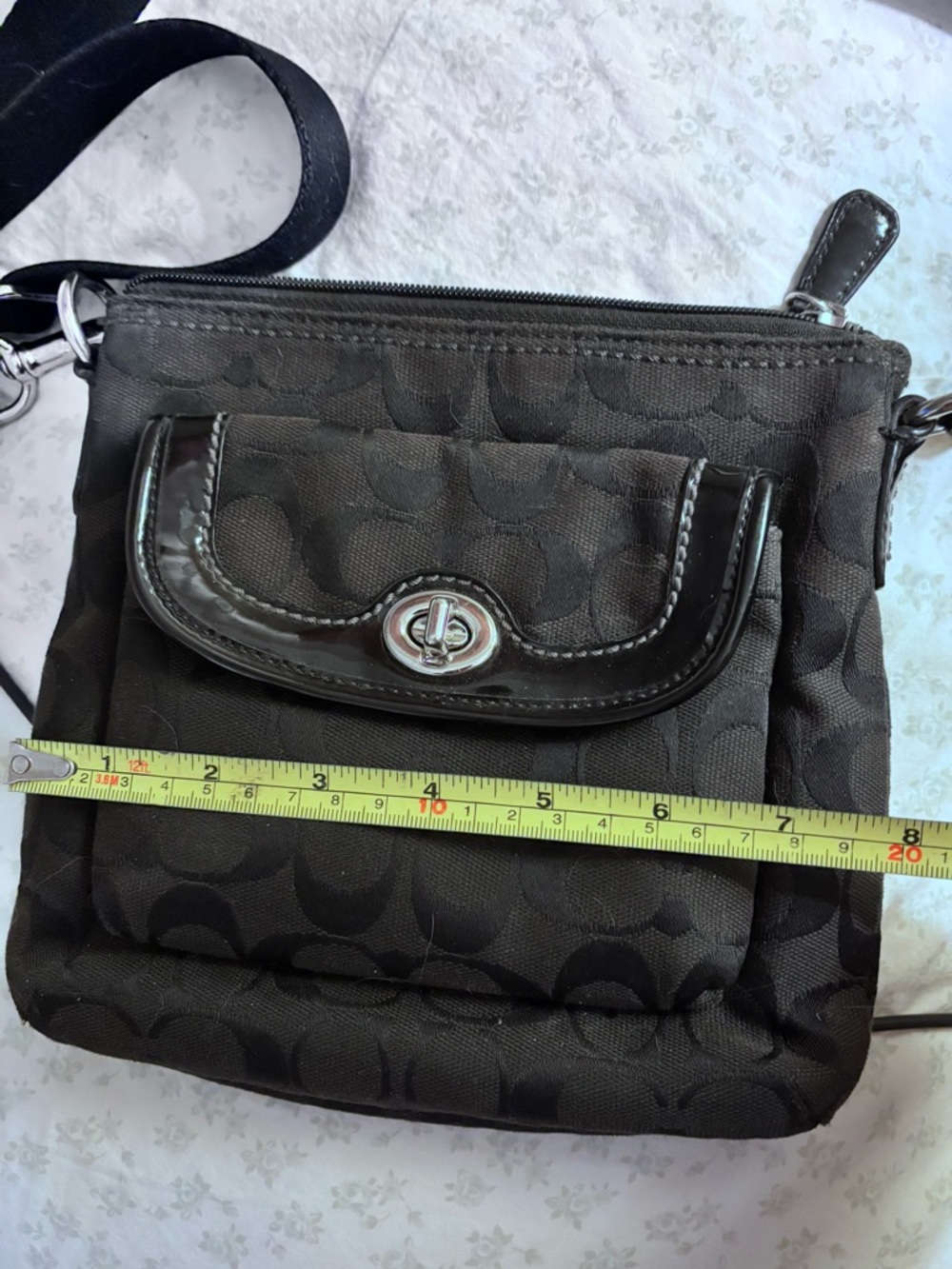 Coach Black Crossbody with Signature Jacquard and Silver Hardware - Picture 8 of 8